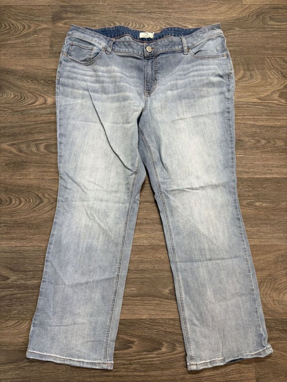 M Jeans Maurices Classic Slim Bootcut Jeans 20W Short Mid Rise Light Wash Denim